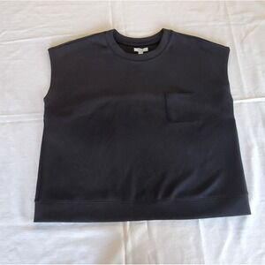 FLX Sleeveless Muscle T Sweatshirt Womens XL Black Crew Neck Pocket Athletic Top